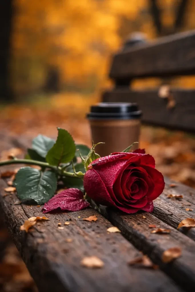 bank üzerinde güller