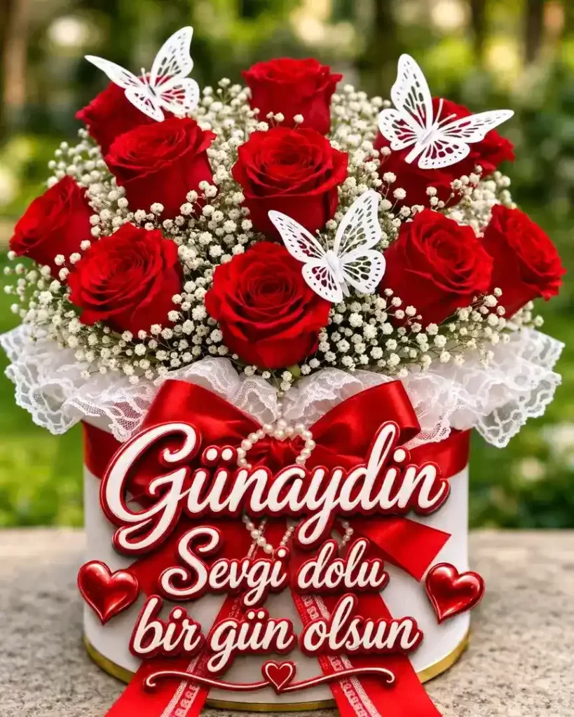 çiçekli günaydın mesajı