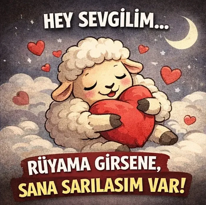 sevgiliye tatlı çizim mesaj