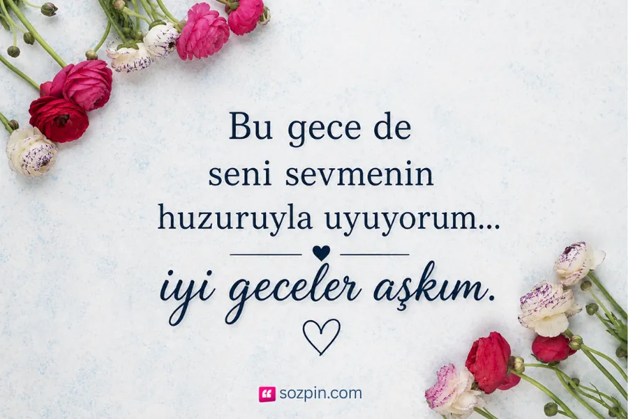 çiçekli iyi geceler mesajı