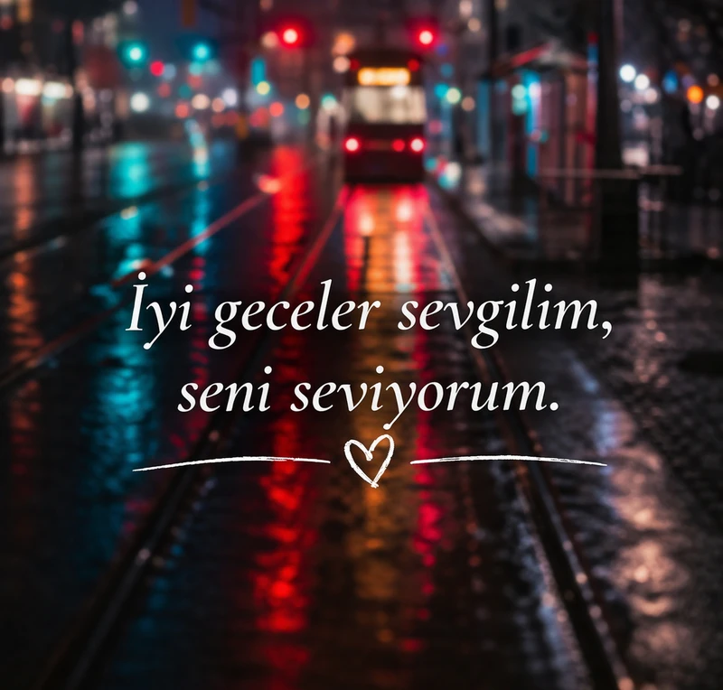 resimli sevgiliye iyi geceler mesajı