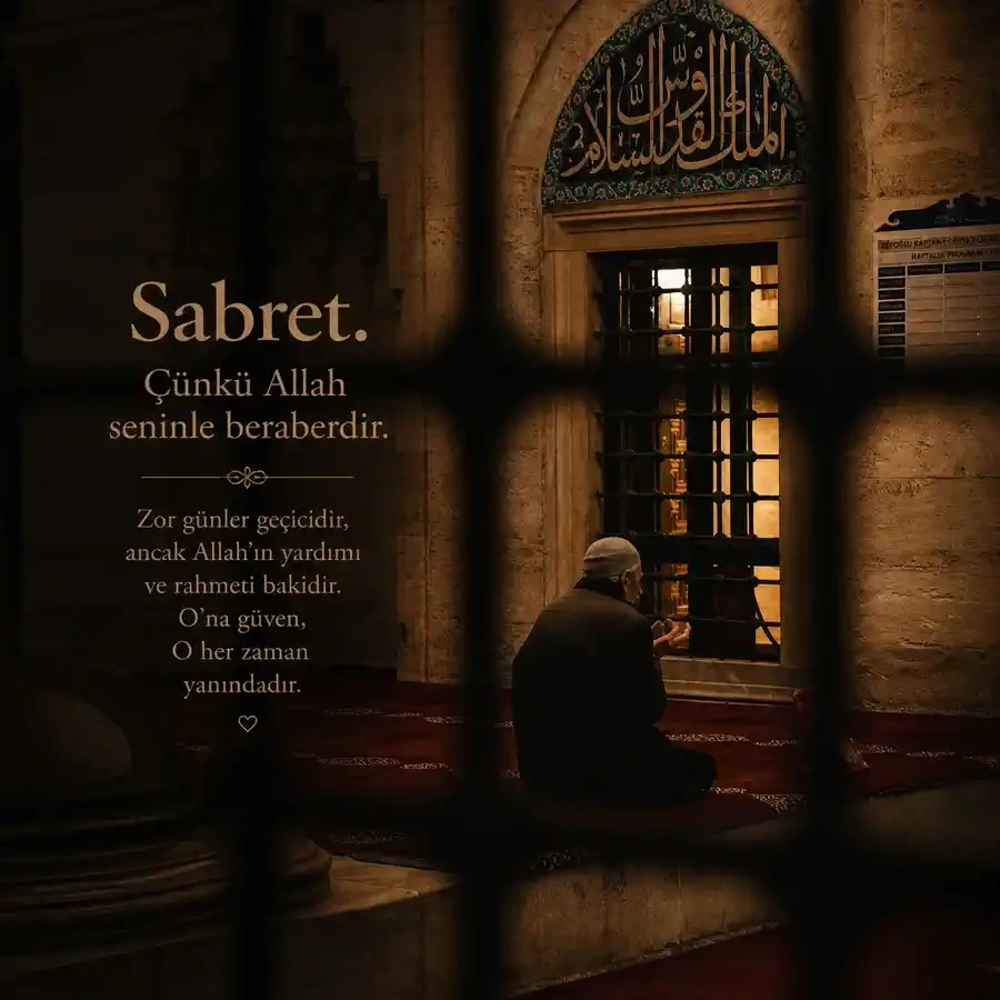 sabret yazılı anlamlı islami profil resmi