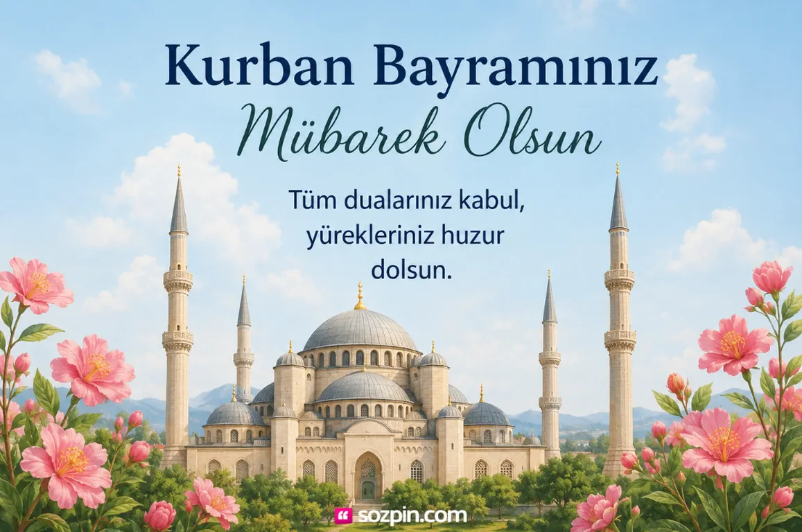 cami görseli üzerine kurban mesajı