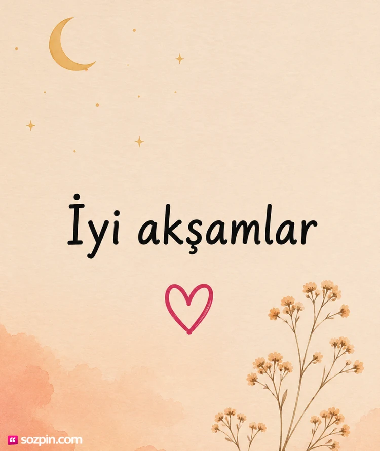 iyi akşamlar yazılı resim